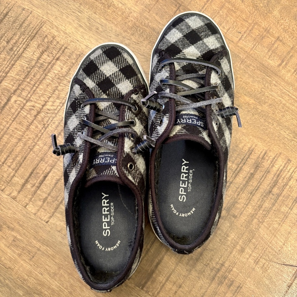 Sperry Women's Top-Sider Buffalo check shoes sneaker size 6.5